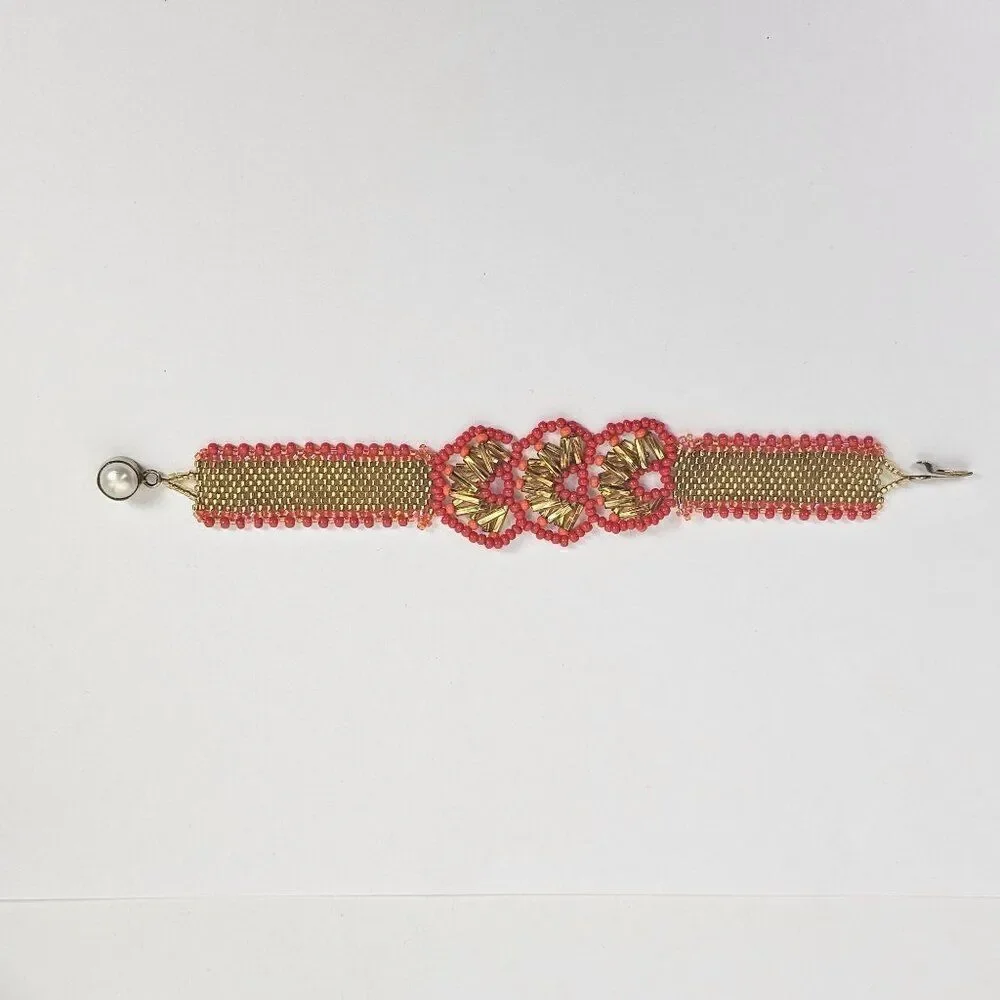 Hand Crafted gold red